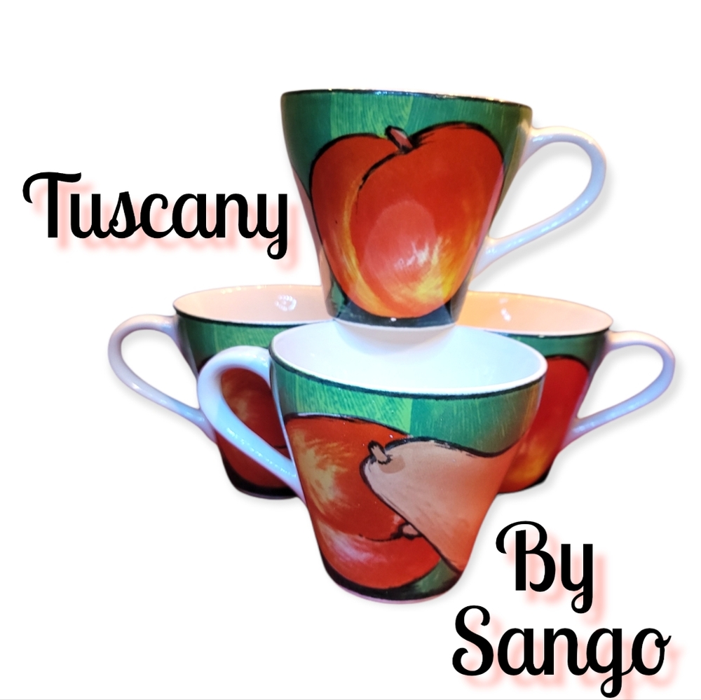 4 Vtg Mugs Cups Sango Tuscany #4902